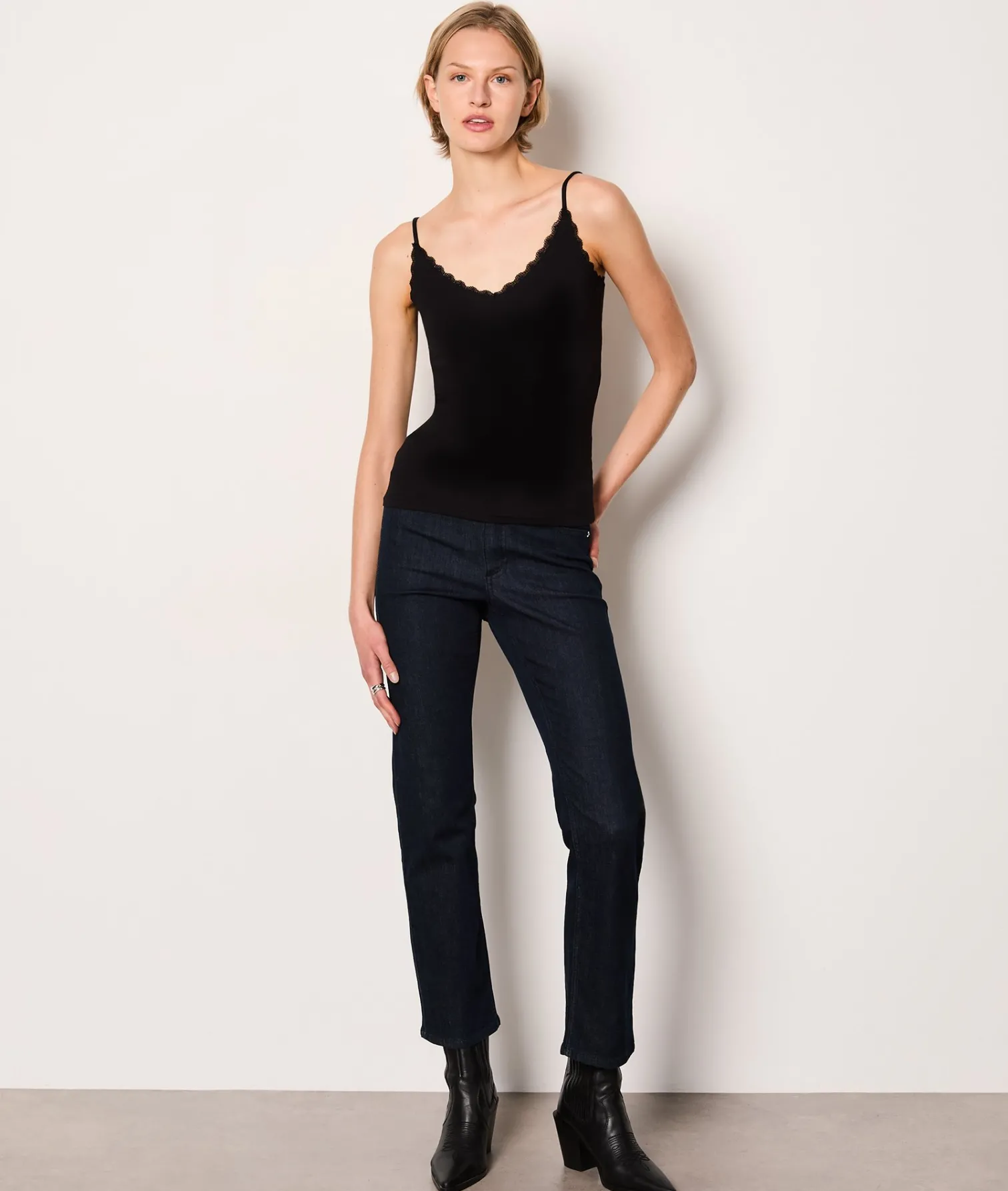 Etam 100% Cotton Camisole BLACK Sale