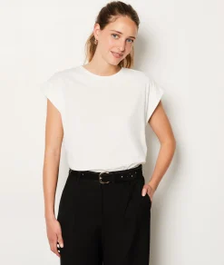 Etam 100% Cotton T-Shirt ECRU Flash Sale
