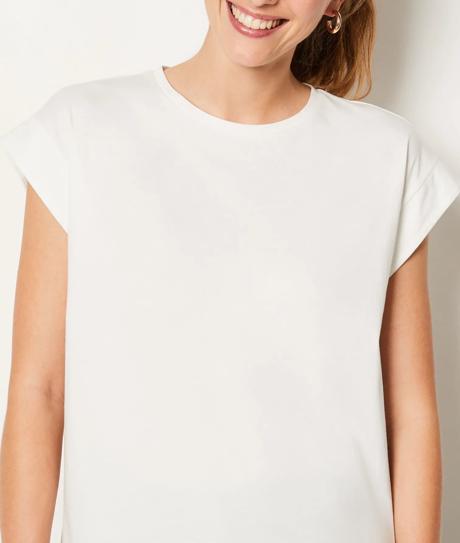 Etam 100% Cotton T-Shirt ECRU Flash Sale