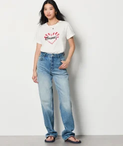 Etam "Amour" Print Cotton T-shirt ECRU Hot