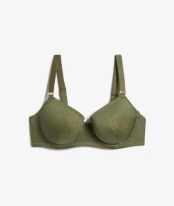 Etam Balconette glitter bikini top KHAKI Sale