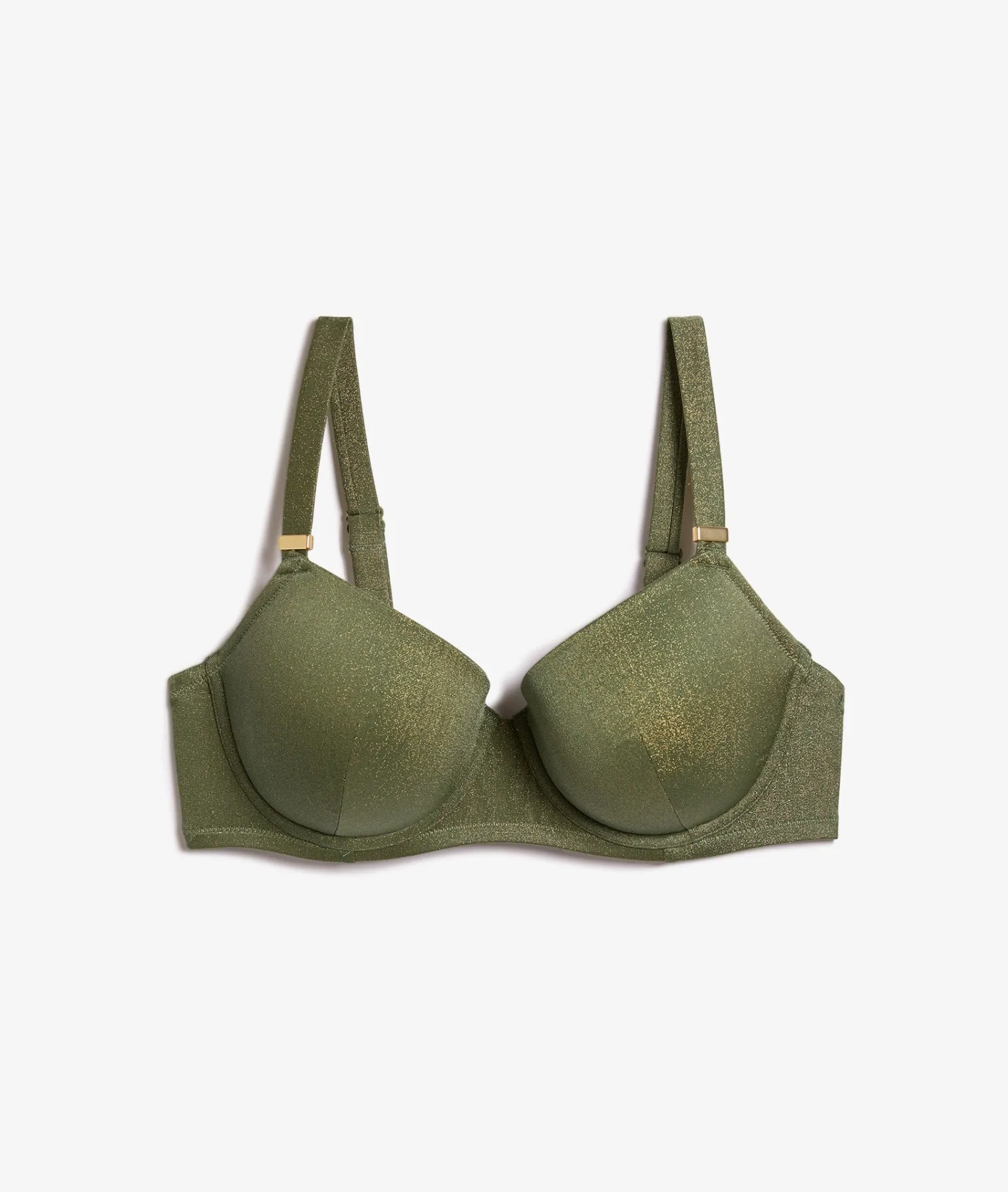 Etam Balconette glitter bikini top KHAKI Sale