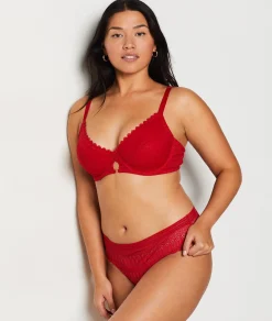 Etam Balconette Minimizer Bra with -1 Size Effect RED Shop