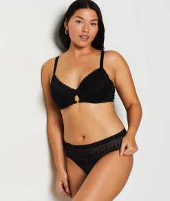 Etam Balconette Minimizer Bra with -1 Size Effect BLACK Cheap