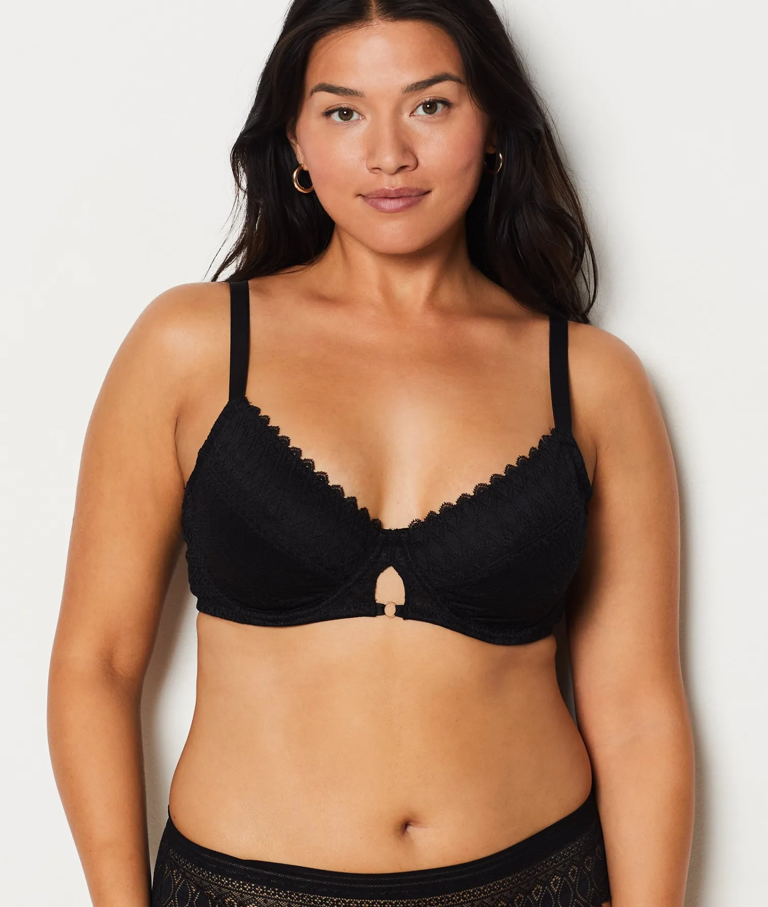 Etam Balconette Minimizer Bra with -1 Size Effect BLACK Cheap