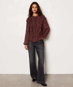 Etam Blouse à motifs avec volants IMPFDBRIQUE Hot