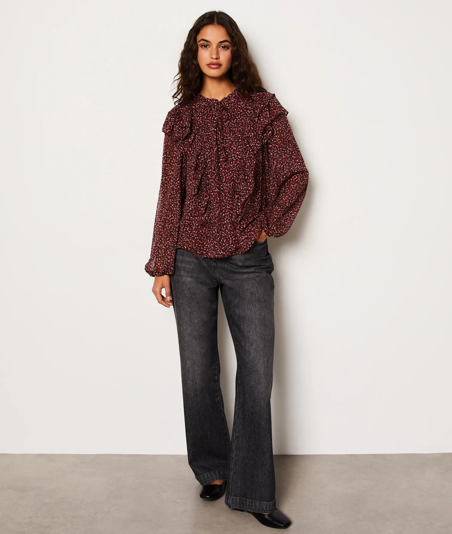 Etam Blouse à motifs avec volants IMPFDBRIQUE Hot