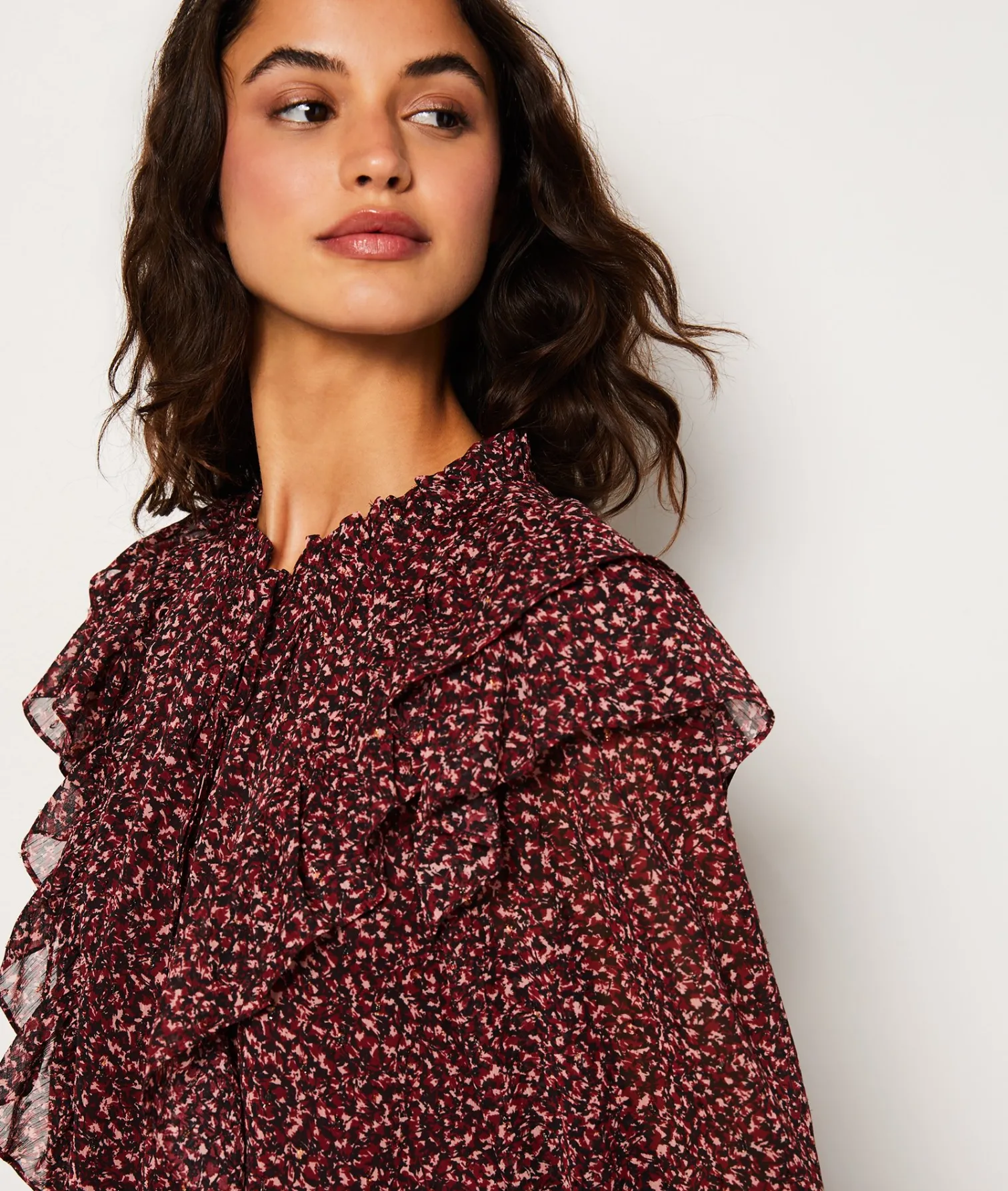Etam Blouse à motifs avec volants IMPFDBRIQUE Hot