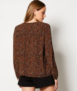 Etam Blouse boutonnée imprimée léopard IMPFDTAUPE Best