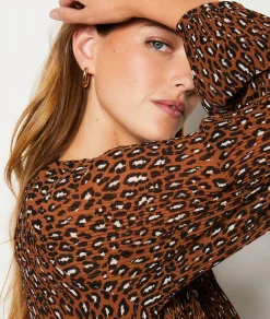 Etam Blouse boutonnée imprimée léopard IMPFDTAUPE Best