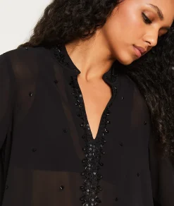 Etam Blouse transparente à strass NOIR Cheap