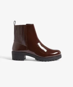 Etam Bottines vernis en cuir CHOCOLAT New