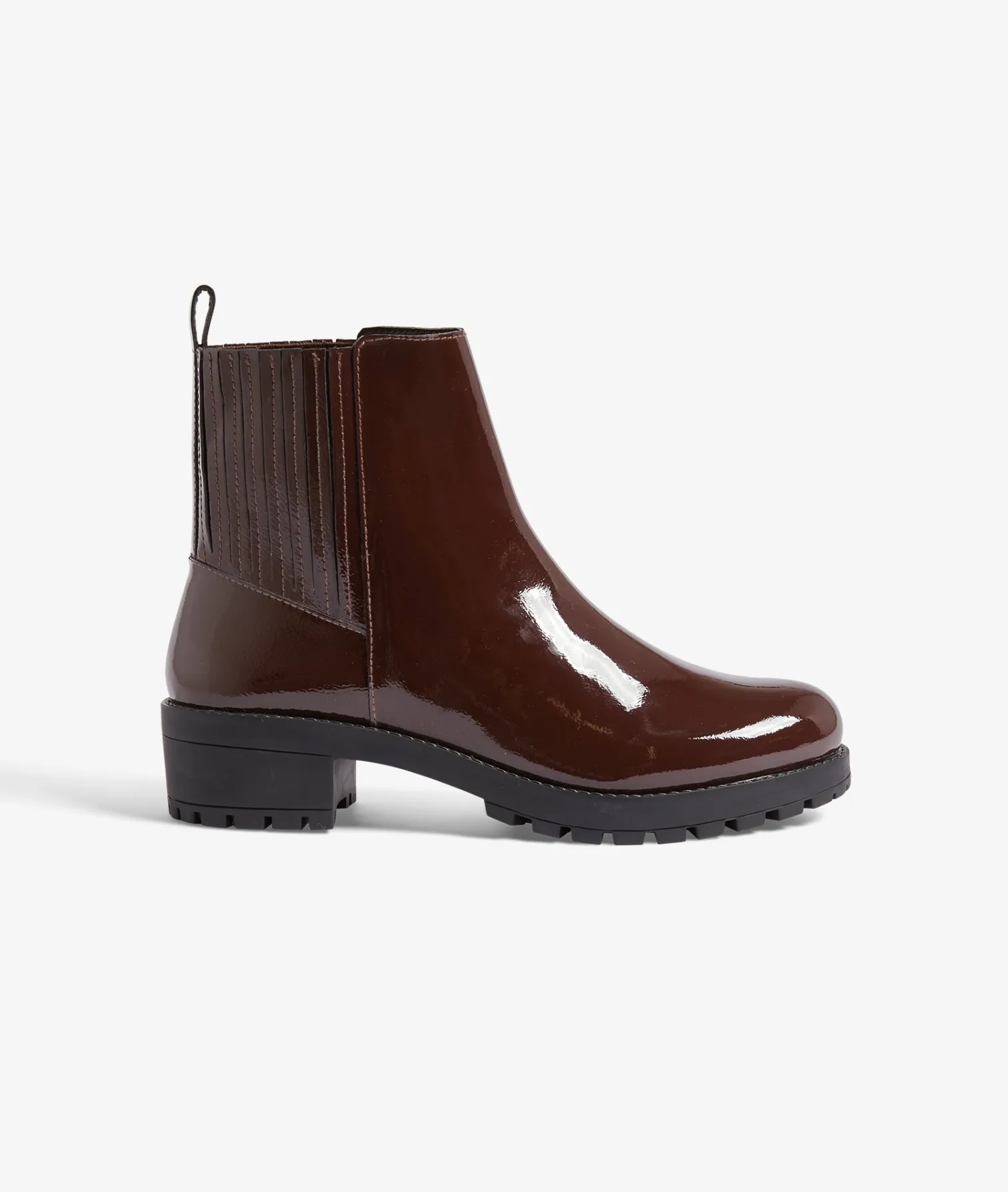 Etam Bottines vernis en cuir CHOCOLAT New