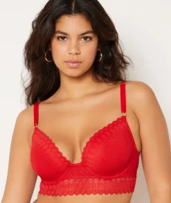 Etam Bra N.5 - The Lightly Lined Plunge Bra RED Fashion