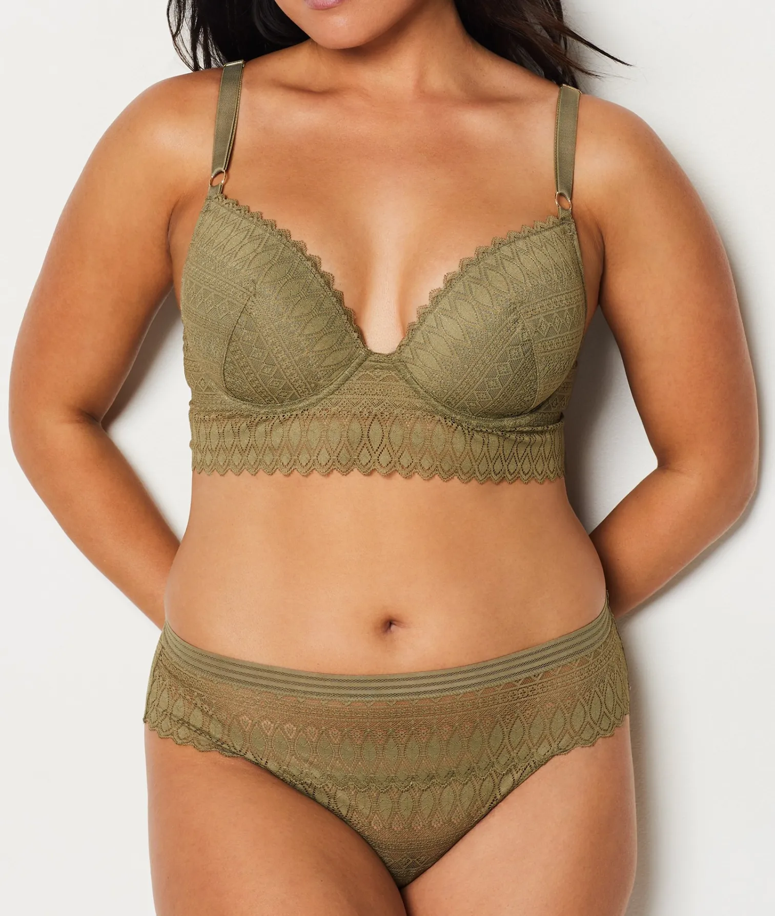 Etam Bra N.5 - The Lightly Lined Plunge Bra KHAKI Shop