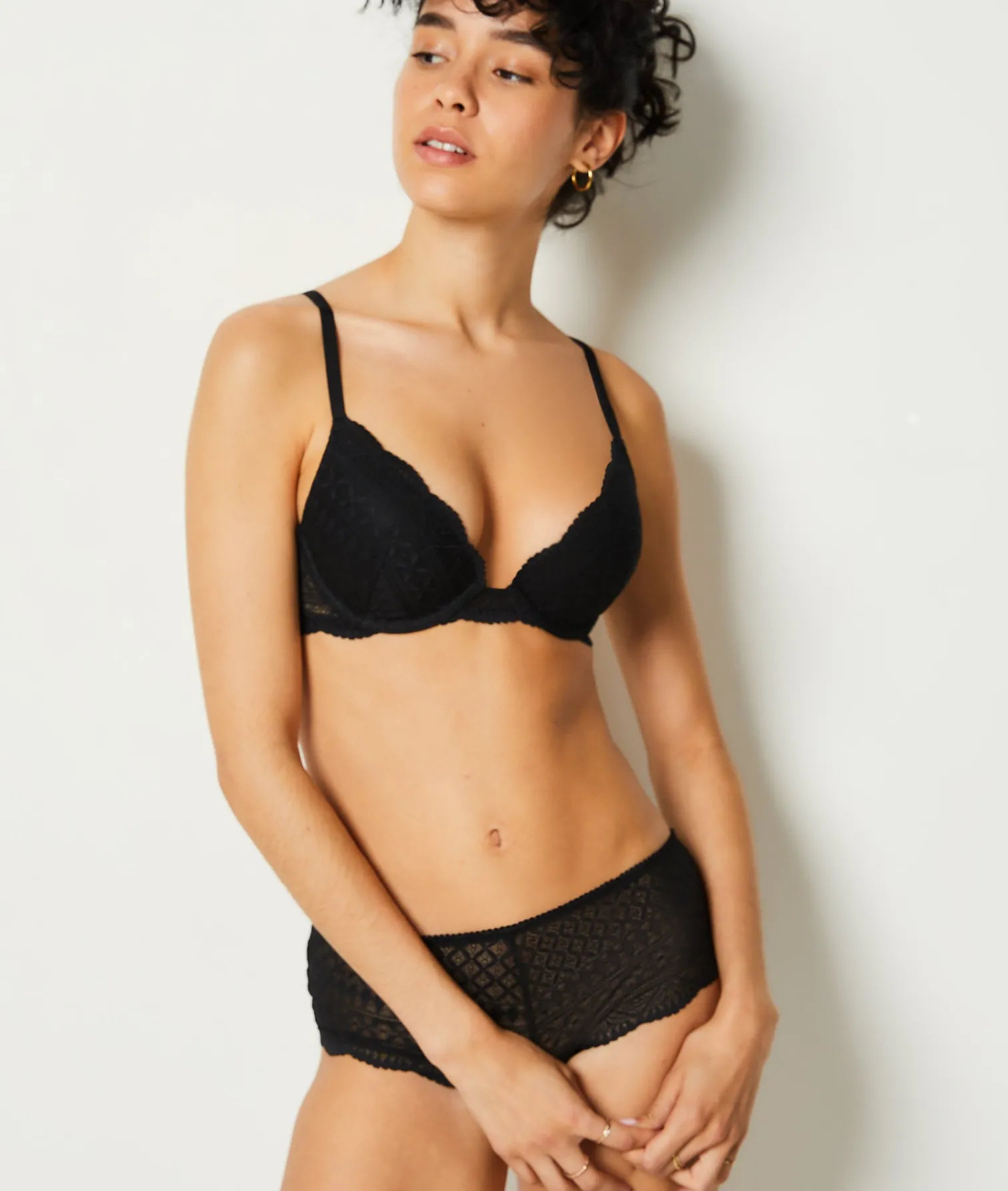 Etam Bra No. 2 - Plunging Push-Up NOIR Cheap