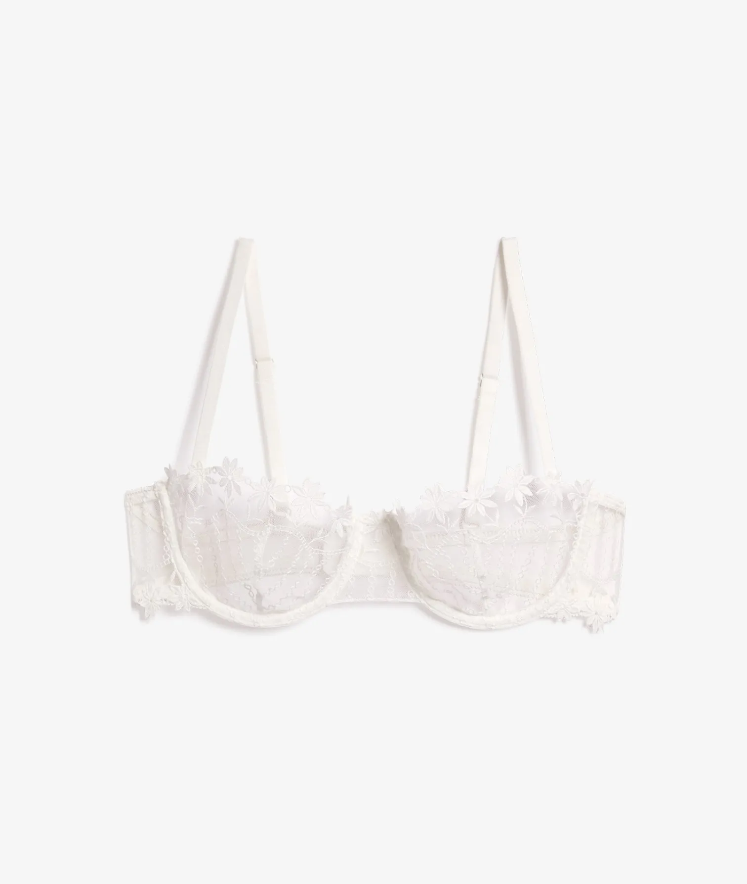 Etam Bra No. 9 - The Balconette Bra WHITE Clearance