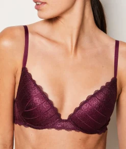 Etam Bra No. 2 - The Iridescent Plunge Push-Up PRUNE Clearance
