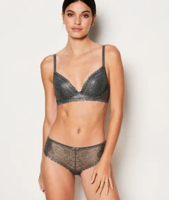 Etam Bra No. 5 - The Lightly Lined Plunge Bra GREEN Best Sale