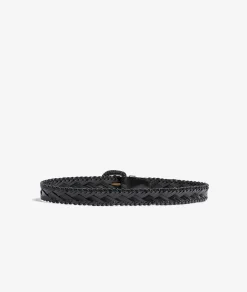 Etam Braided leather belt BLACK Discount