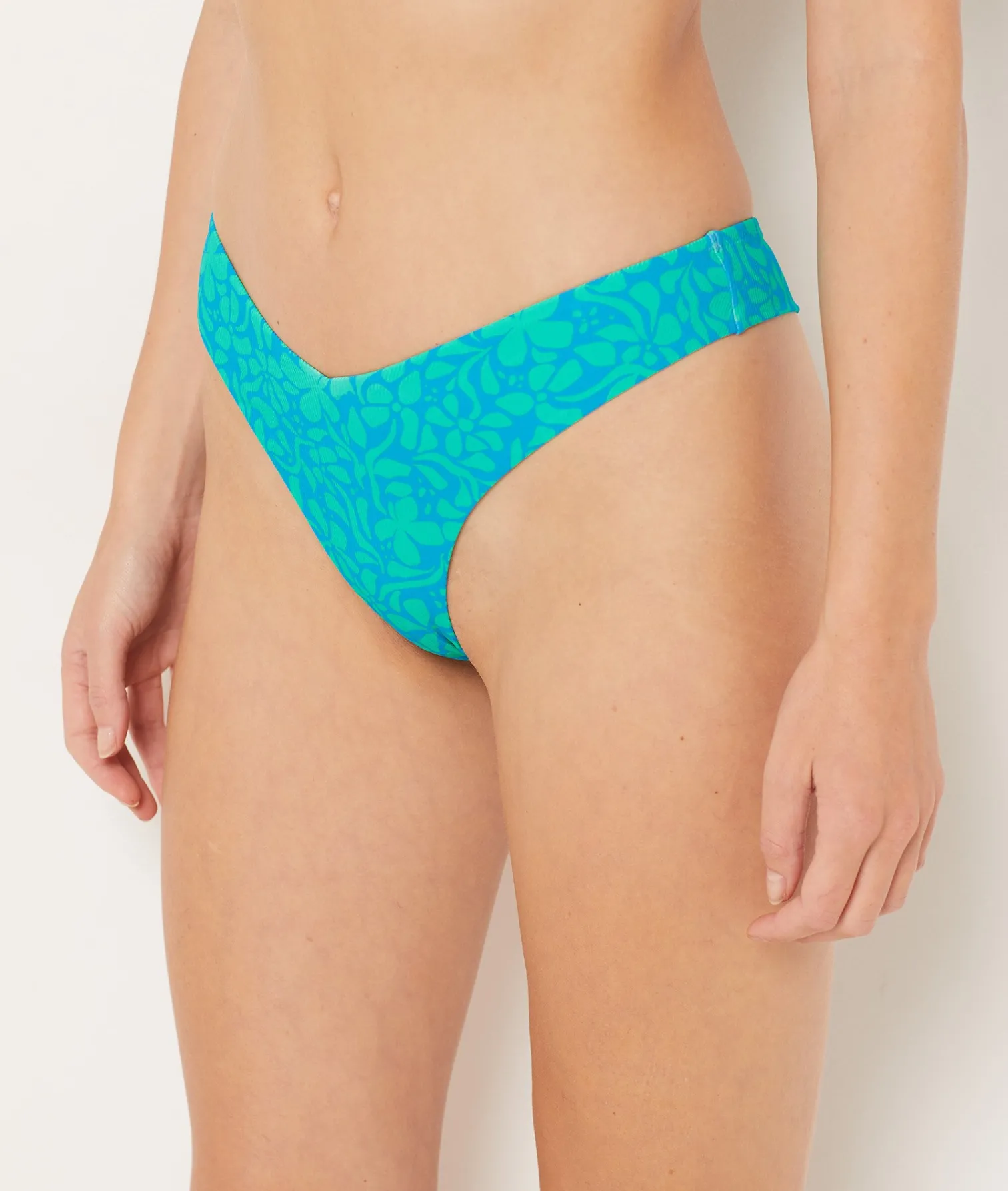 Etam Brazilian Bikini Brief with High-Leg Bikini Bottom Pattern BLUEGREEN Store