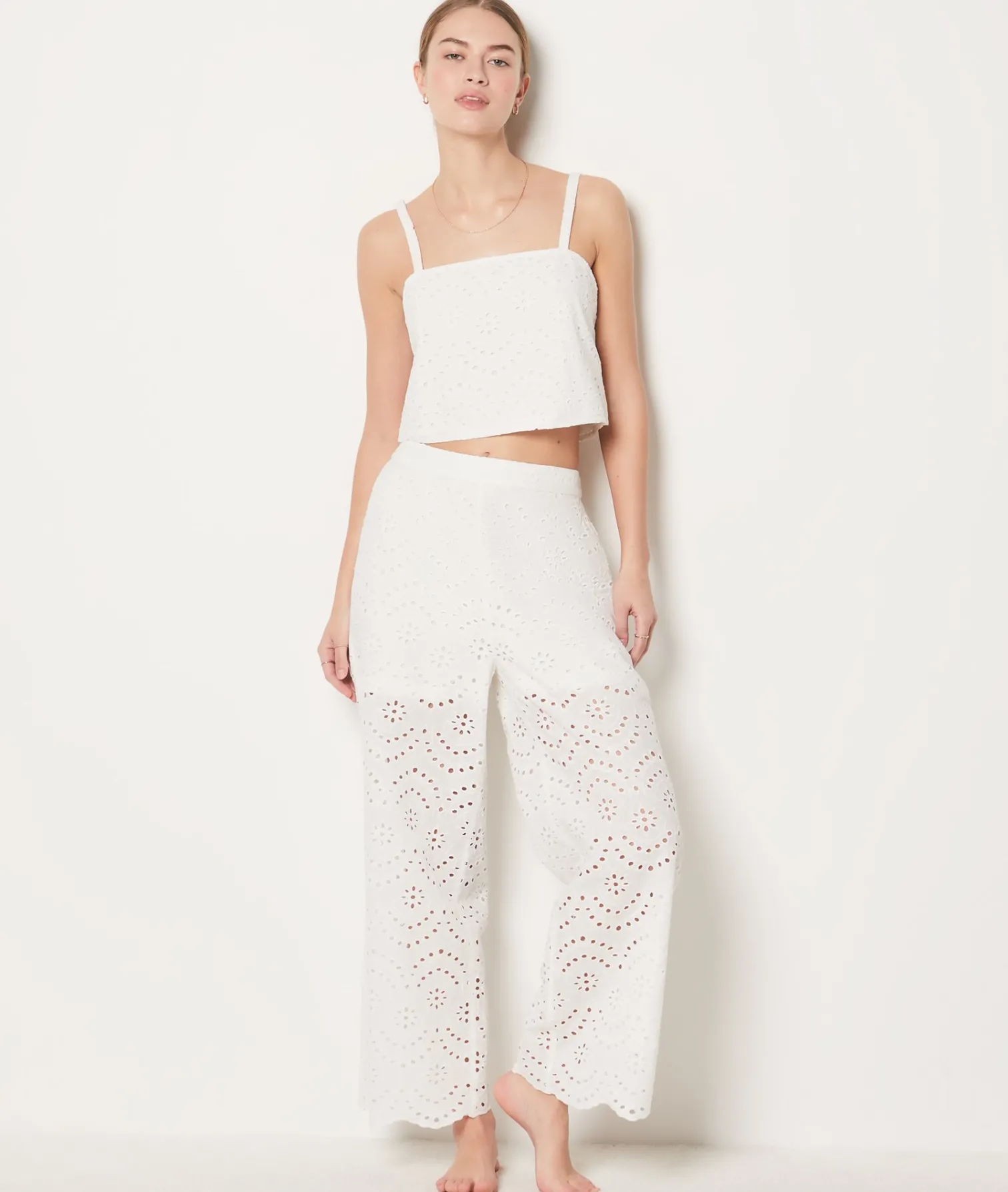 Etam Broderie Anglaise Trousers WHITE Shop