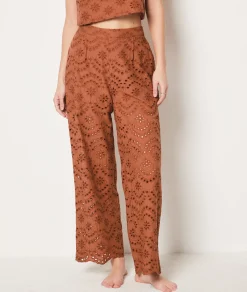 Etam Broderie Anglaise Trousers Brown Outlet