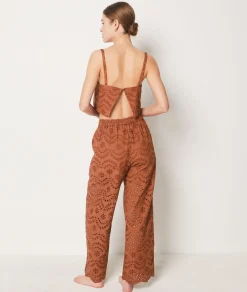Etam Broderie Anglaise Trousers Brown Outlet