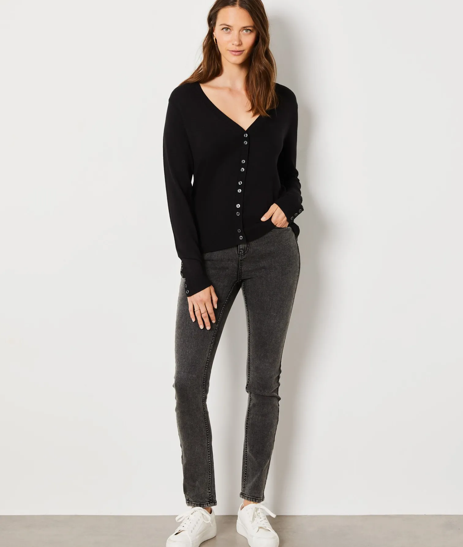 Etam Buttoned Cardigan BLACK Sale