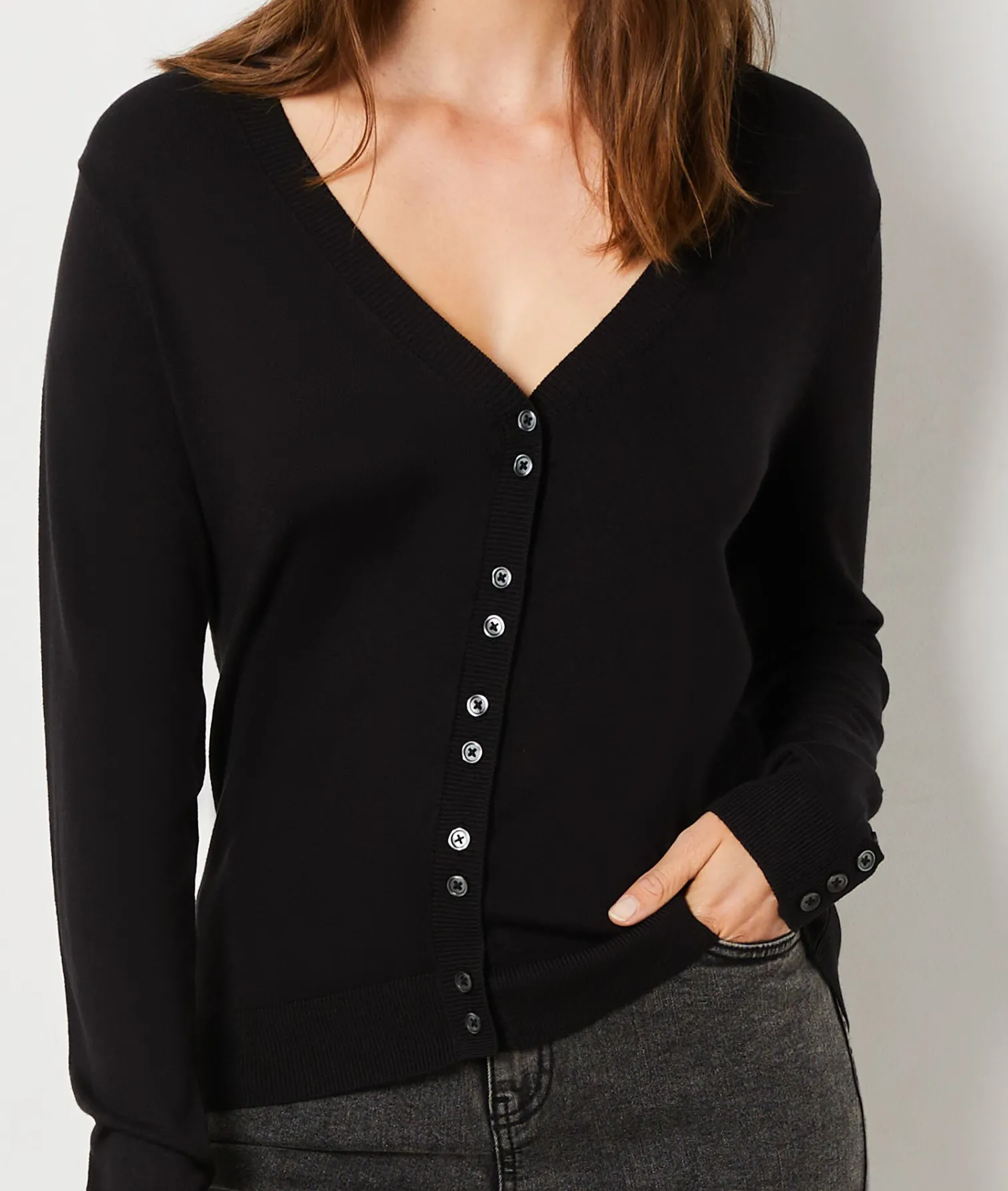 Etam Buttoned Cardigan BLACK Sale