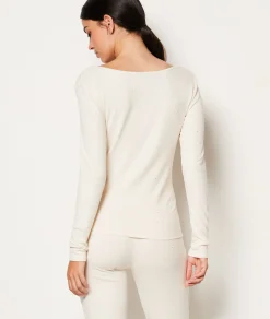 Etam Buttoned Long-Sleeved T-shirt ECRU Best Sale
