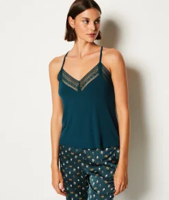 Etam Camisole with thin straps GREEN Flash Sale