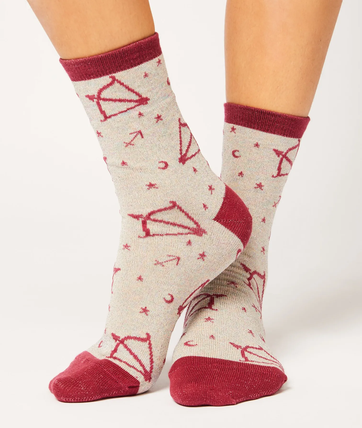 Etam Chaussettes astrologie "Sagittaire" ROUGE Fashion