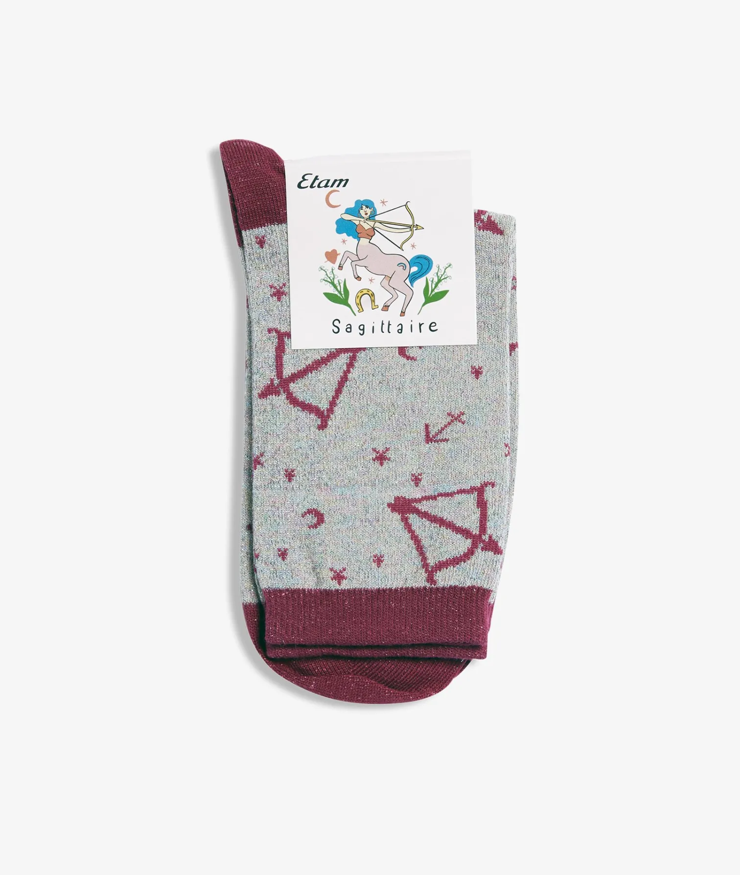 Etam Chaussettes astrologie "Sagittaire" ROUGE Fashion