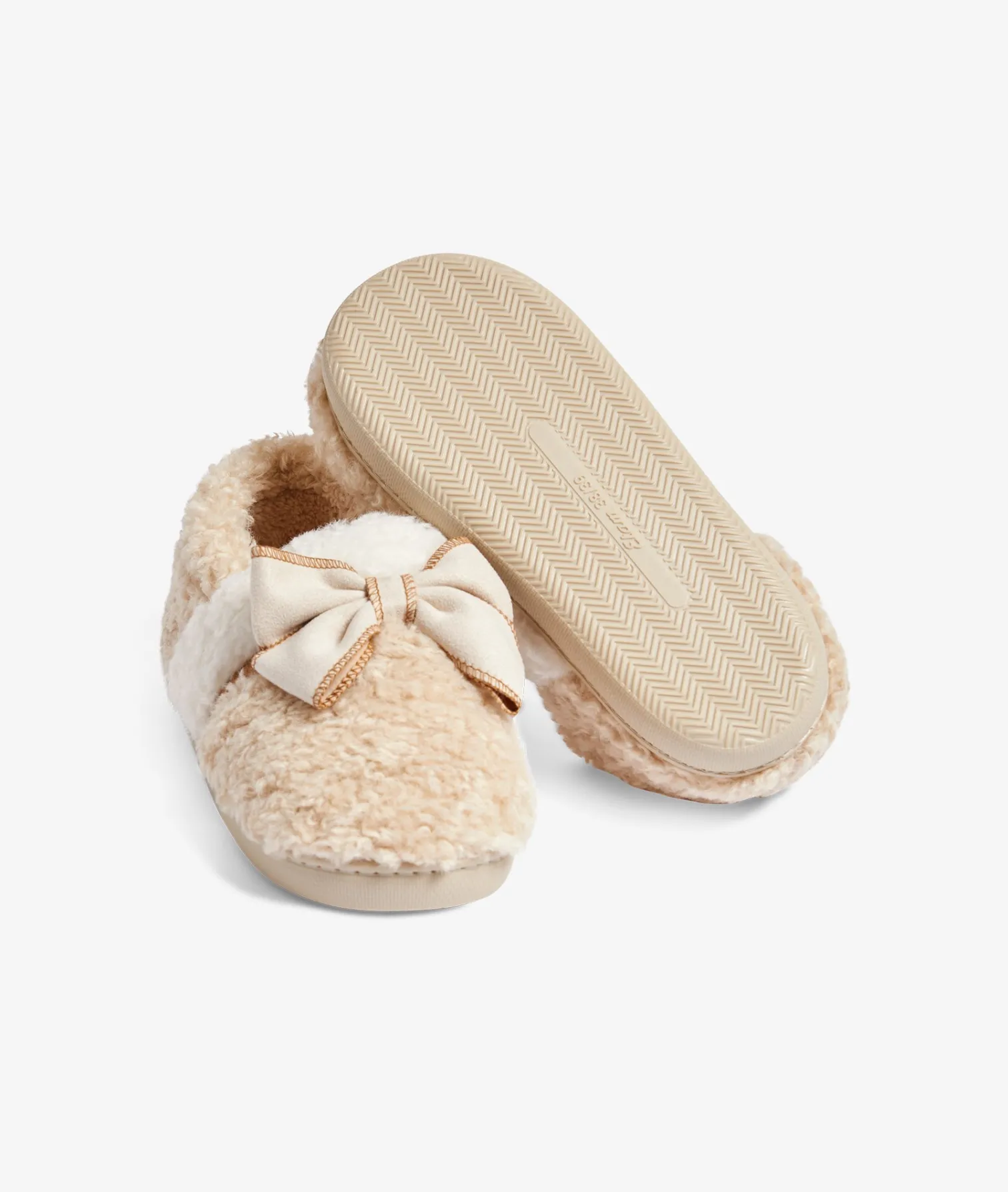 Etam Chaussons mules noeuds ECRU Cheap