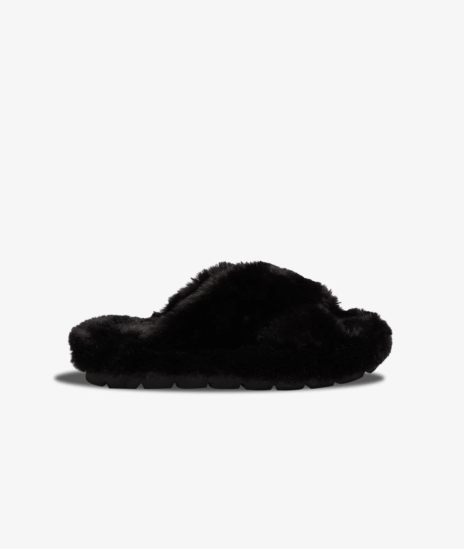 Etam Chaussons mules ouvertes en fourrure NOIR Fashion