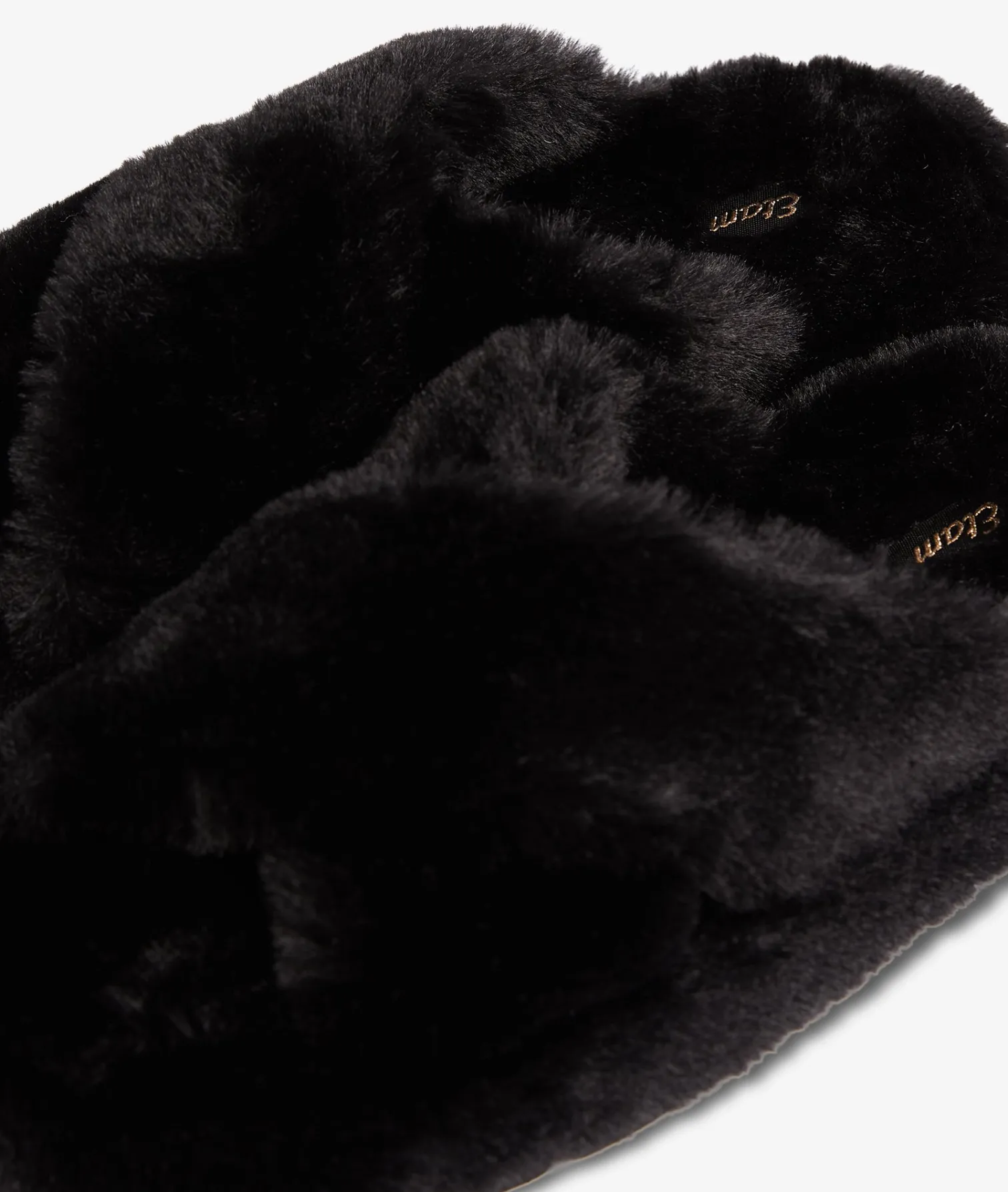Etam Chaussons mules ouvertes en fourrure NOIR Fashion