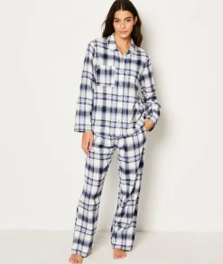 Etam Checkered Cotton Pyjama Bottoms GRIS Best Sale