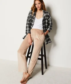 Etam Checkered Cotton Pyjama Shirt BLACK Fashion