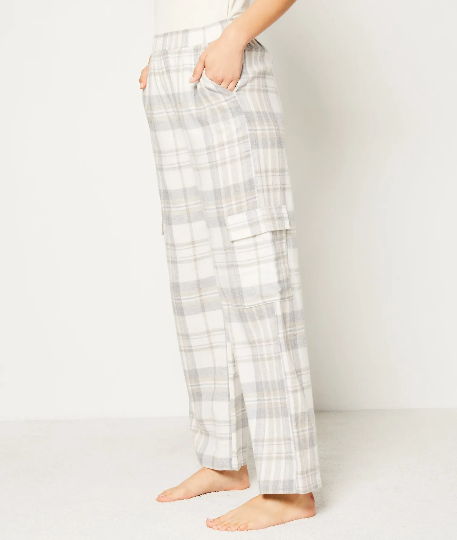 Etam Checkered Flannel Pyjama Trousers GREY Best