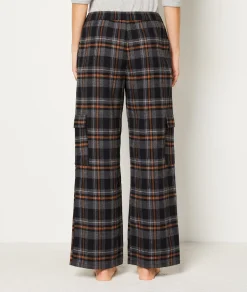Etam Checkered Flannel Pyjama Trousers ANTHRACITE Discount