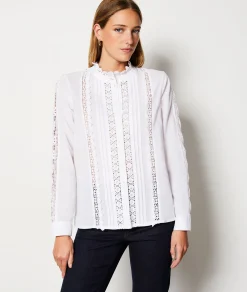 Etam Chemise boutonnée brodée ECRU Outlet