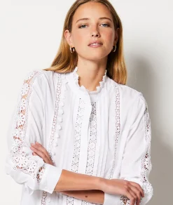 Etam Chemise boutonnée brodée ECRU Outlet