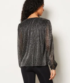 Etam Chemise col V à paillettes ARGENT Outlet