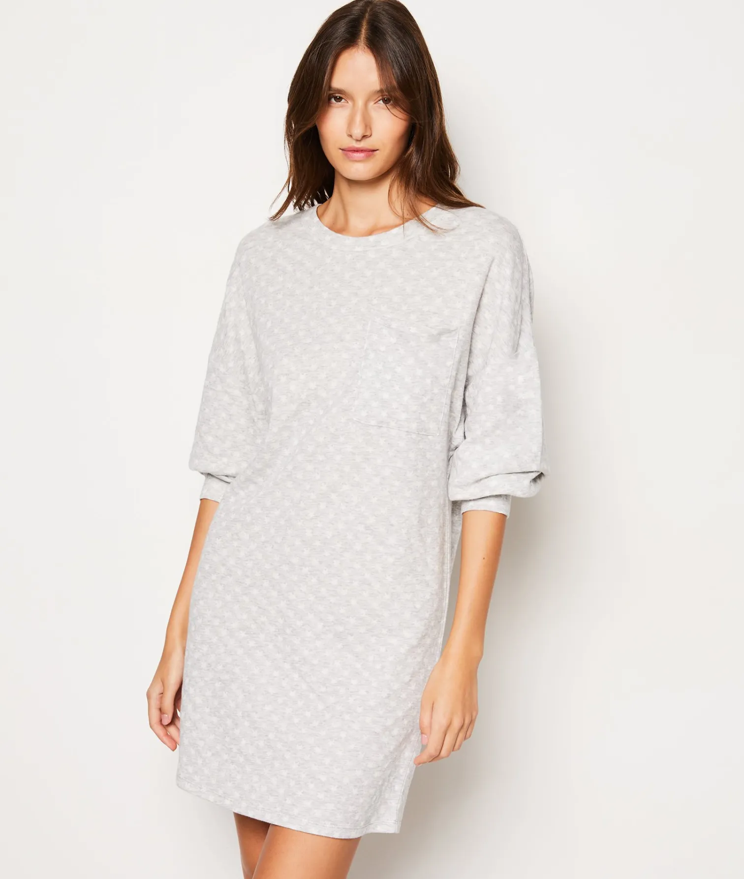 Etam Chemise de nuit en coton à pois GRIS Hot