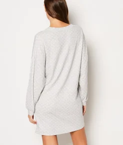 Etam Chemise de nuit en coton à pois GRIS Hot