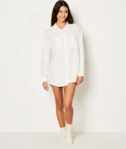 Etam Chemise de nuit en lin ECRU Discount