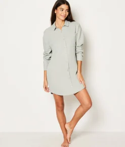 Etam Chemise de nuit en lin KAKI Fashion