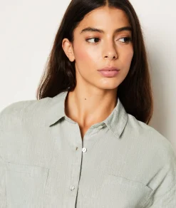 Etam Chemise de nuit en lin KAKI Fashion