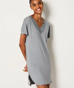 Etam Chemise de nuit en modal décolleté dentelle VERTNIL Best Sale